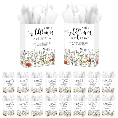100 Pcs Wildflower Baby Shower Decorations Includes 50 Wildflower Gift Bags