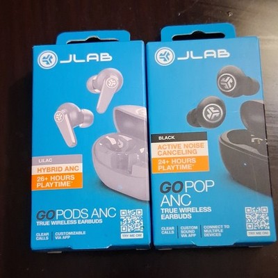 JLabGO Pods ANC & GO Pop ANC True Wireless Bluetooth In-Ear Earbuds Lilac& Black