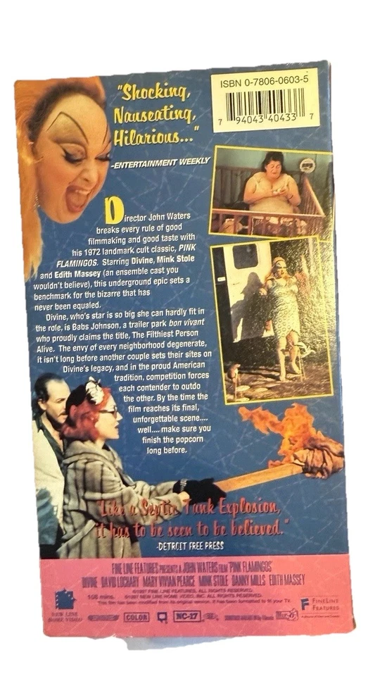 Pink Flamingos VHS 1981 Wizard Video Side Load Box Divine John Waters SUPER RARE Foto 3 de 4