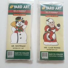 NEW Yard Art Mr Snowman Mrs Claus Waving Do it Yourself Pattern Christmas Lawn