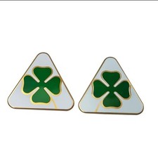 2 stemmi sx+dx logo Quadrifoglio Verde per Alfa Romeo in metallo Oro