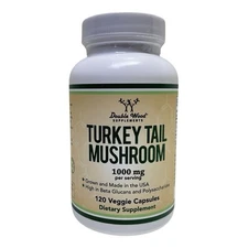Double Wood Turkey Tail Mushroom 1000mg - 120 Veggie Capsules