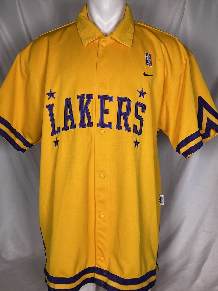 VTG Los Angeles Lakers 1957 NIKE Retro Rewind Gold Warmup Jersey