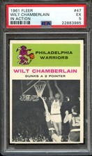 1961 Fleer #47 Wilt Chamberlain In Action PSA 5 Sharp! HOF Philadelphia Warriors