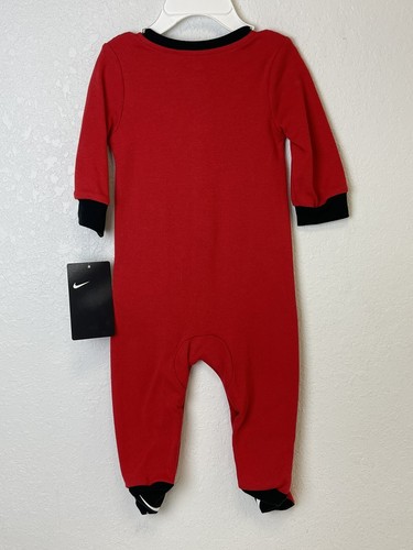 NIKE Baby One Piece Bodysuit 100% Cotton Red Black Logo 6 Months New NWT - Picture 4 of 5
