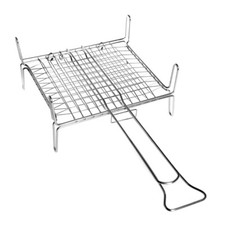 Graticola griglia bombata con piedi per barbecue ribaltabile doppio manico