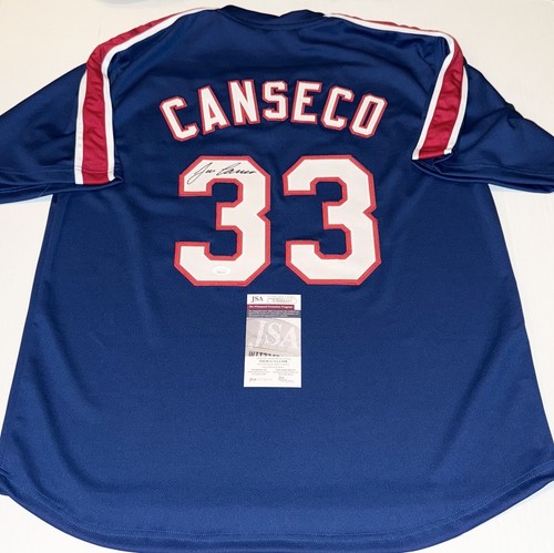 Jose Canseco signed Texas Rangers Custom jersey autographed JSA Witnessed COA
