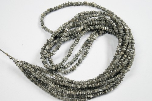 20" inc natural Gray Raw Diamonds Beads Strand 2-3mm Rough Diamond beads strand - Foto 3 di 4