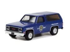 1990 GMC JIMMY BLUE CONRAIL POLICE K-9 UNIT 1/64 DIECAST MODEL GREENLIGHT 30332~