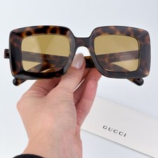 Gucci Women AUTHENTIC Sunglasses Havana Brown Square GG1718S 002 BRAND NEW