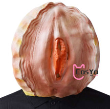 Shell Vagina Head Mask Adult Halloween Party Costume Cosplay Latex Prop Gift