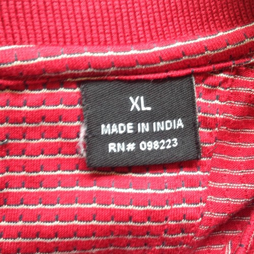 Austin Golf Men Stripe T-Shirt Size XL Cotton Red Double Mercerized Stretch - Picture 5 of 10