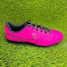 Nike Tiempo Legend Club Boys Size 6Y Pink Black Outdoor Running Soccer Cleats