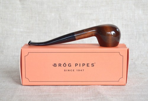mr brog prince tobacco smoking pipe 40 Beer brown pear wood lenght 6 in - Picture 2 of 10