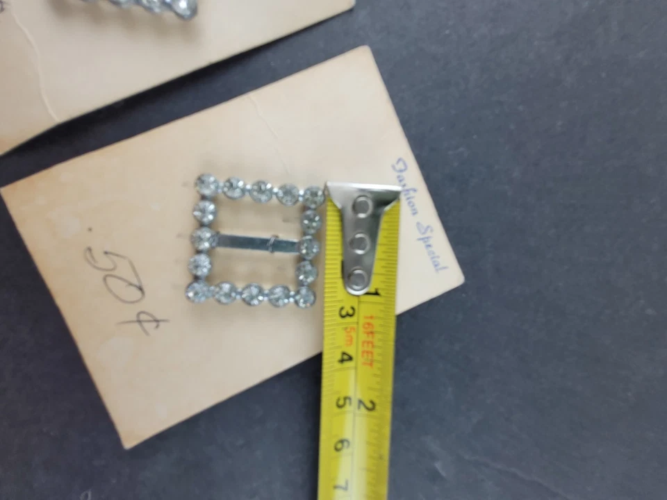 Lote de 3 Bufanda Cinturón Bufanda Hebilla Deslizable Vestido Metal Estrás Transparente De Colección Foto 4 de 4