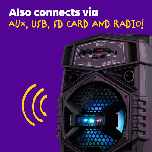 Bluetooth Wireless Tragbare Karaoke Maschine LED Trolley Party Lautsprecher Mikrofone Song - Bild 7 von 8