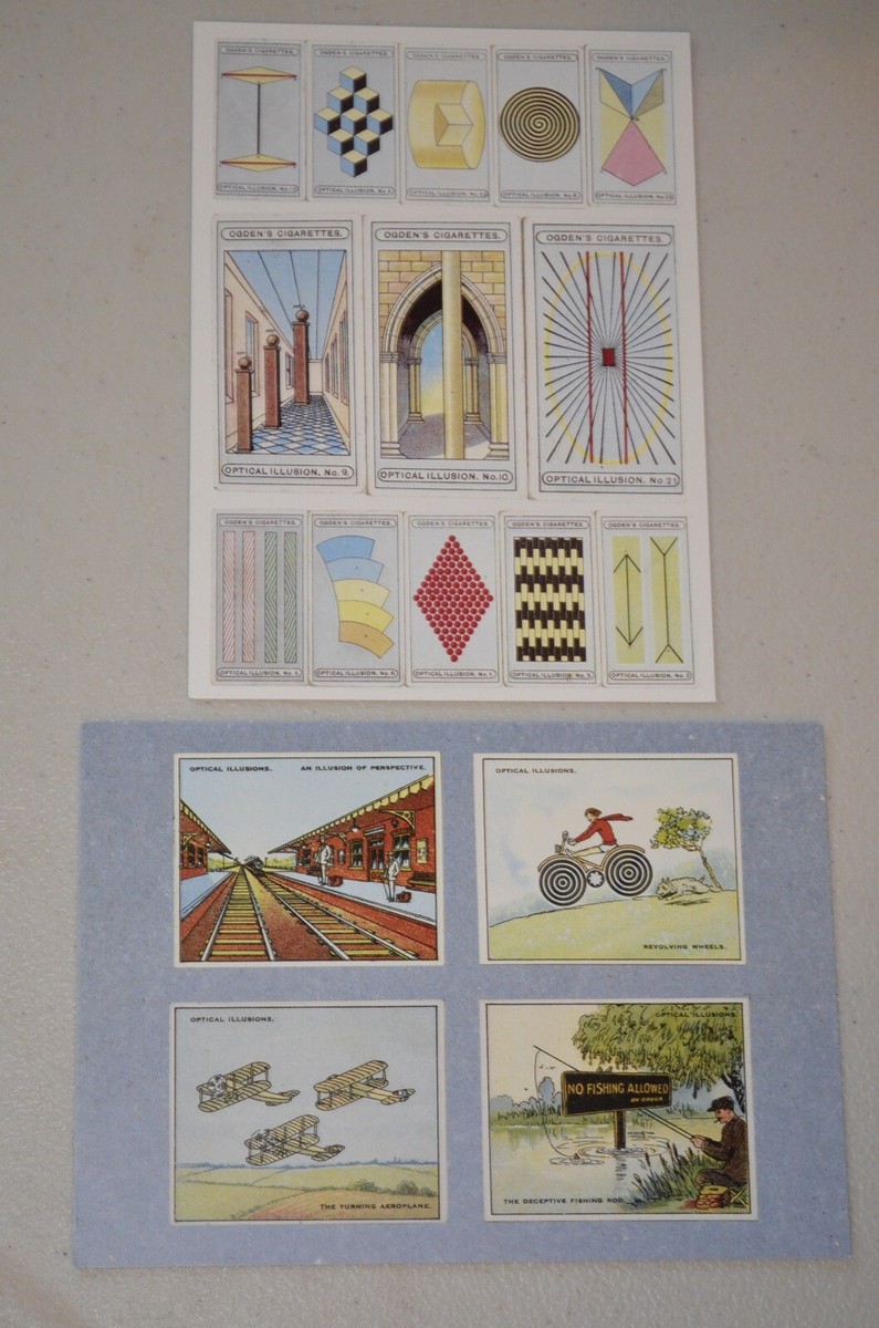 cigarette illusion Optical Illusion Cigarette Tobacco Drapkin Ogden Antique 1900s Repro  Postcards