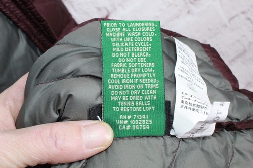 LL Bean Women's Ultralight 850 Down Coat Long Dark Plum Size XS - Picture 9 of 12
