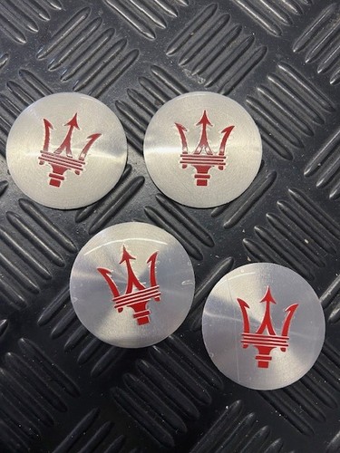 Maserati Style 56mm Wheel Centre Caps Cover Set (4) - Picture 2 of 6