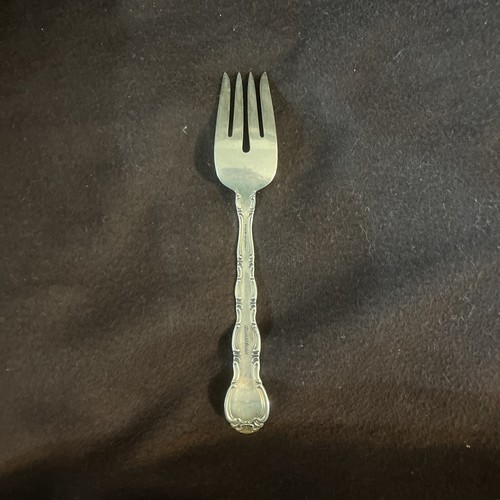Alvin FRENCH SCROLL STERLING Salad Fork 6 1/2" Silver Flatware No Monogram    wb - Picture 2 of 3