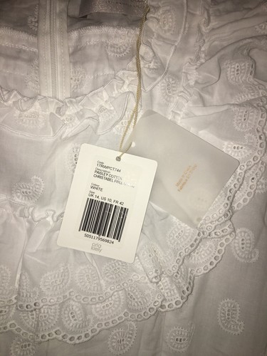 Orla White Dress Christobel Kiely Paisley Uk14 Cotton w4qr4vax0