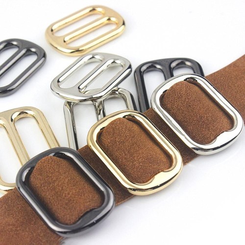 Boucle d'ajustement de barre à glissière en métal tri glissement centre central boucle pour ceinture en cuir