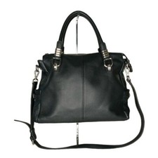 S-zone Women Genuine Leather Handbag Shoulder Purse Satchel Black Crossbody Bag