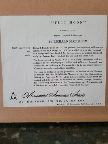 Richard Florsheim Signed Original Lithograph - Picture 5 of 6