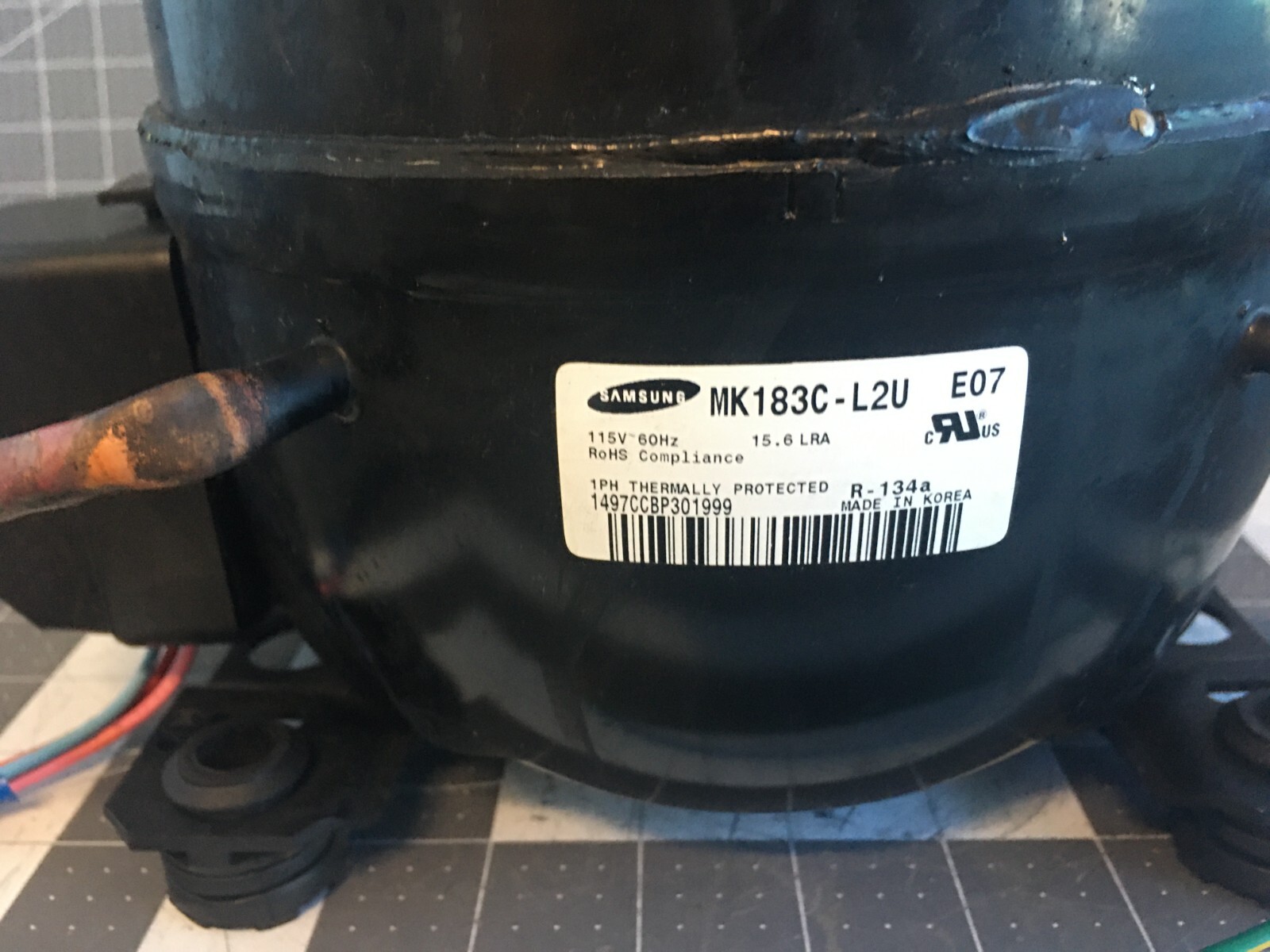 Samsung Refrigerator Compressor Mk183cl2u Mk183cl2u/e07 Msa182dl2h/ash