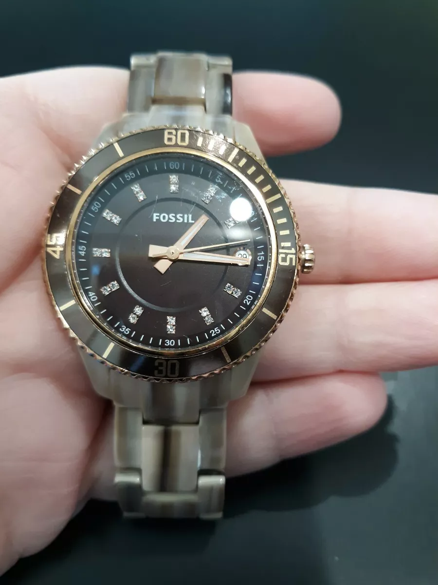 Fossil watch with diamond best sale face
