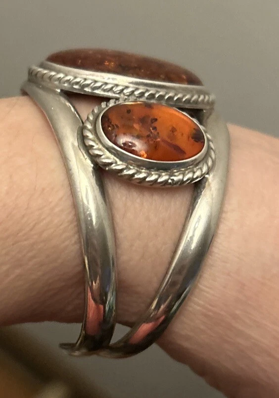 Brazalete Jay King Mine Finds Miel Ámbar Plata Esterlina Talla Promedio Foto 2 de 4