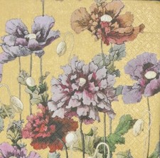 TWO Individual Napkins Flowers Butterflies Garden Lunch for Decoupage 973 
