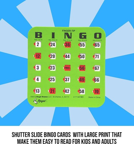 Compact Travel Bingo Cards - 10 Large Sliding Window Cards for Fun Group Play - Picture 8 of 8