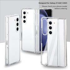 PC Crystal Clear Case with Hinge Protection For Samsung Galaxy Z Fold 7/6/5/4/3