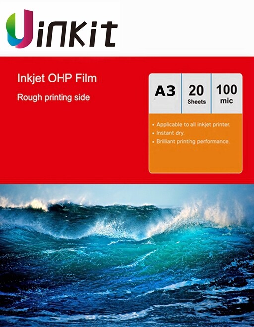 A3 OHP Film Inkjet Only For Overhead Projector - 20 Sheets 420x297mm Uinkit