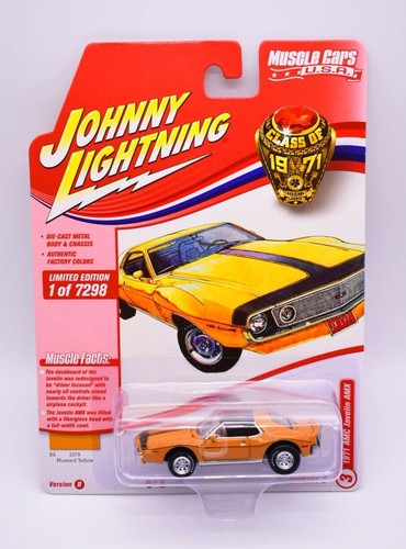 Johnny Lightning Muscle Cars EE. UU. - 1971 AMC Javelin AMX (amarillo mostaza) - Imagen 2 de 2