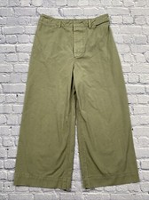 Pilcro And The Letterpress Logan Cropped Wide Leg Pants Women Size 29 Green Boho