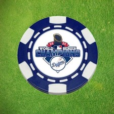 LA Dodgers 2024 World Series Clay Poker Chip Golf Ball Marker Card Guard