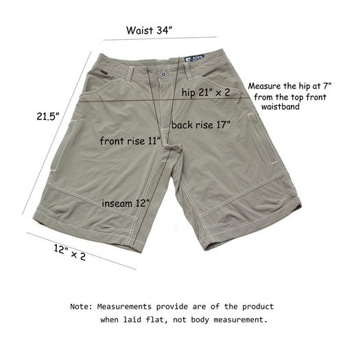 Kuhl Mens Renegade Nylon Green Cargo Utility Outdoor Hiking Shorts Size 34X 12" - Picture 6 of 11