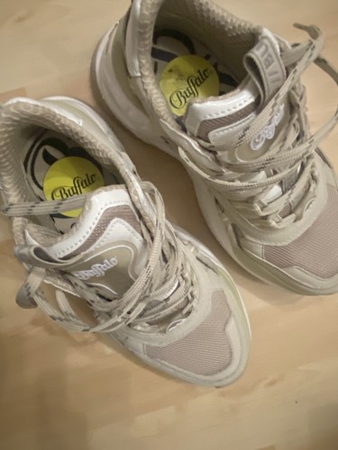 Zapatillas de mujer Buffalo Triplet Hollow malla de plataforma cuero sintético talla 37 beige NUEVAS - Imagen 3 de 8