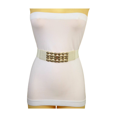 green emerald velvet dress White A-Line Dress w/ Gold Print and Belt w/ Metal Gold Chain – Perfect Wear