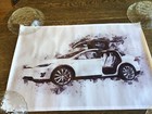 Tesla Model X Poster Futuristic Electric Supercar Wall Art 18x12 vinyl canvas J