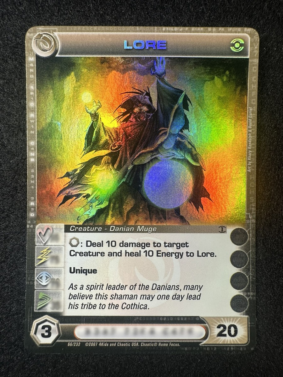 Chaotic TCG Min E 20 Lore 66/232 DOP 1st Ed Tin Print Super Rare