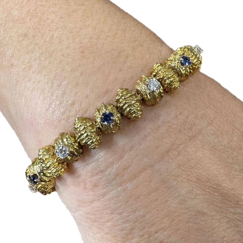 Pulsera Cartier de zafiros y diamantes, alrededor de los años 70 Foto 3 de 4