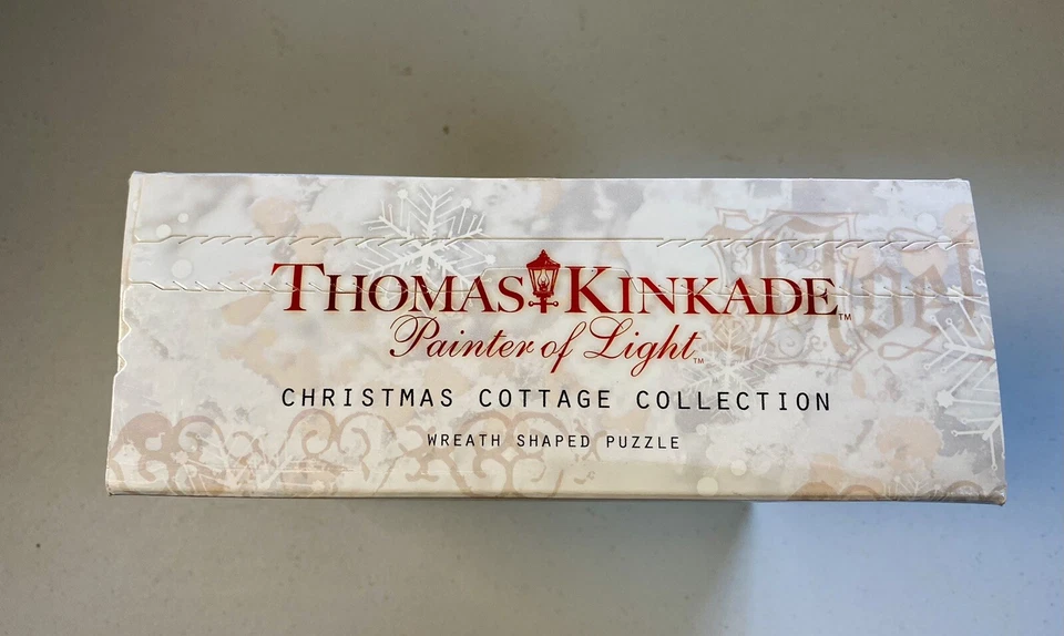 Vintage Christmas Wreath Jigsaw Puzzle 500~SEALED~Thomas Kincade Cottage~NEW~NIB - Image 2 of 4