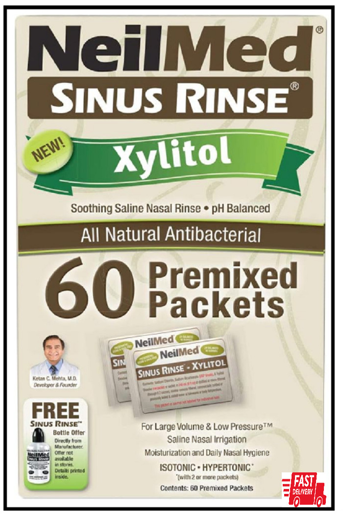 NeilMed Sinus Rinse Premixed Refill Packets with Xylitol, 60ct.
