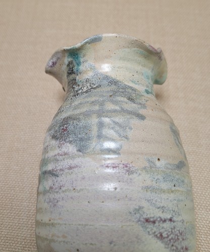 Vintage 96' Buie Keramik Vase Smoky Mountain handgeworfen Studio Kunst geraffter Rand - Bild 6 von 12