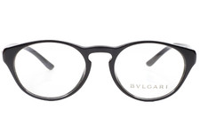 Bvlgari BV3012 501 Black Round Acetate Luxury Italy Eyeglasses 50-19-140mm