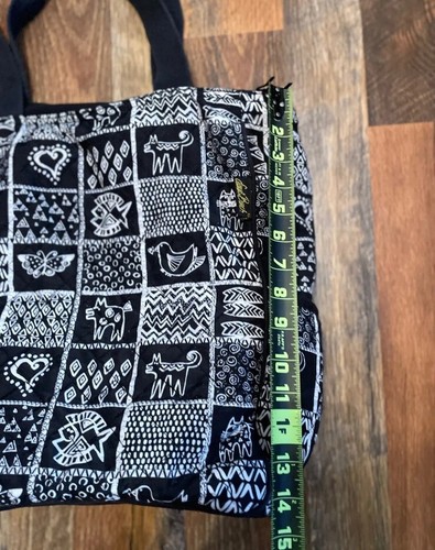 Laurel Burch Tote Bag/Purse Large Black and White - Picture 5 of 7