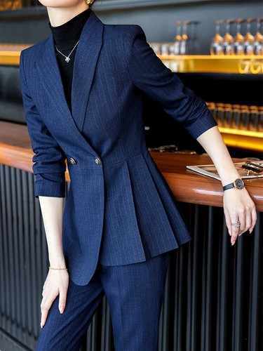 Suits Women Fashion Office Lady 2 Button Turn Down Collar Blazer Pant Suits - Picture 1 of 23